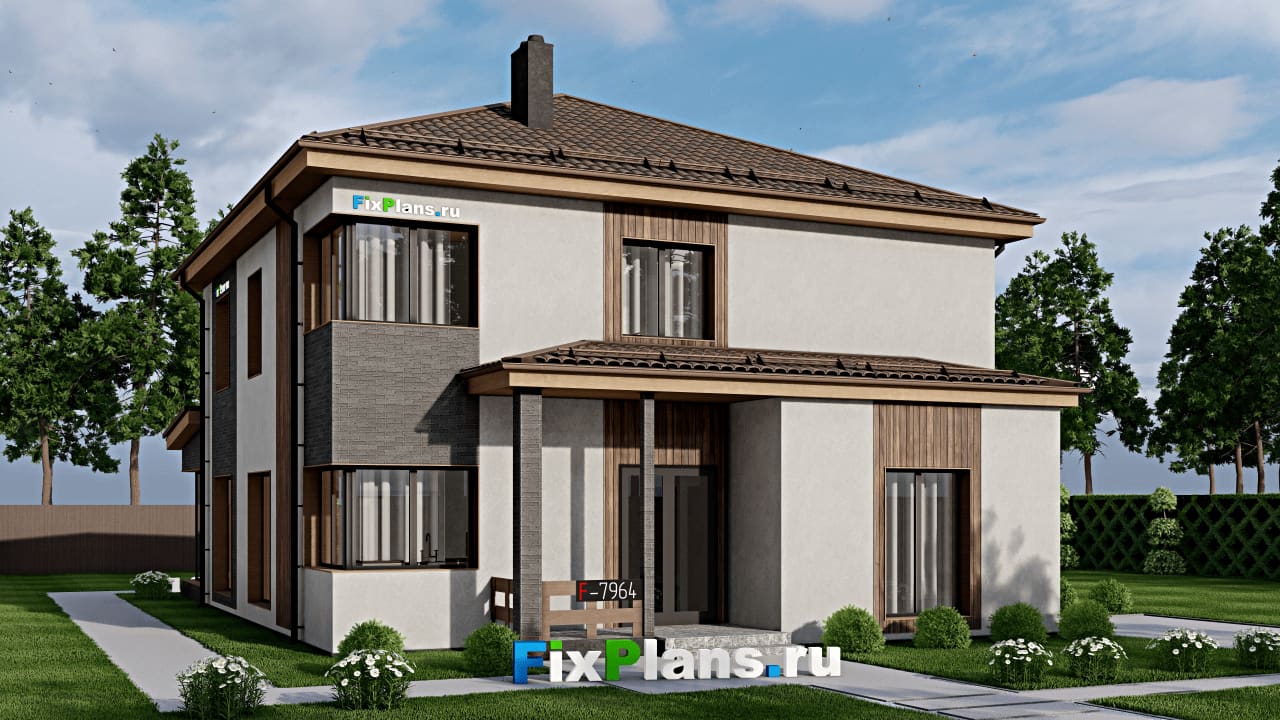 Двухэтажный дом F-7964 — фасад