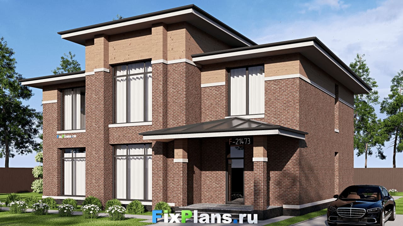Двухэтажный дом F-21473 — фасад