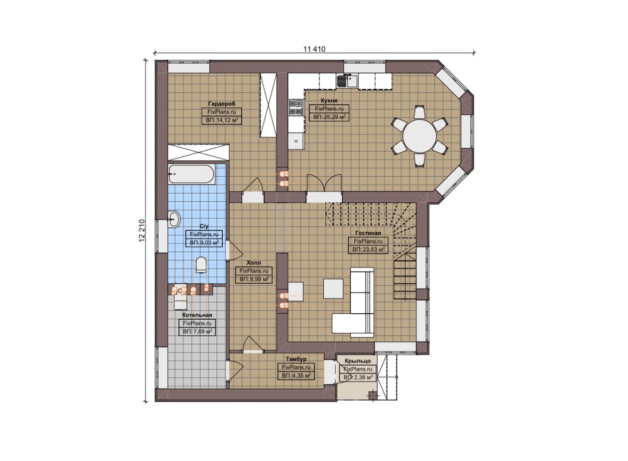 Планировка Двухэтажный дом F-8270