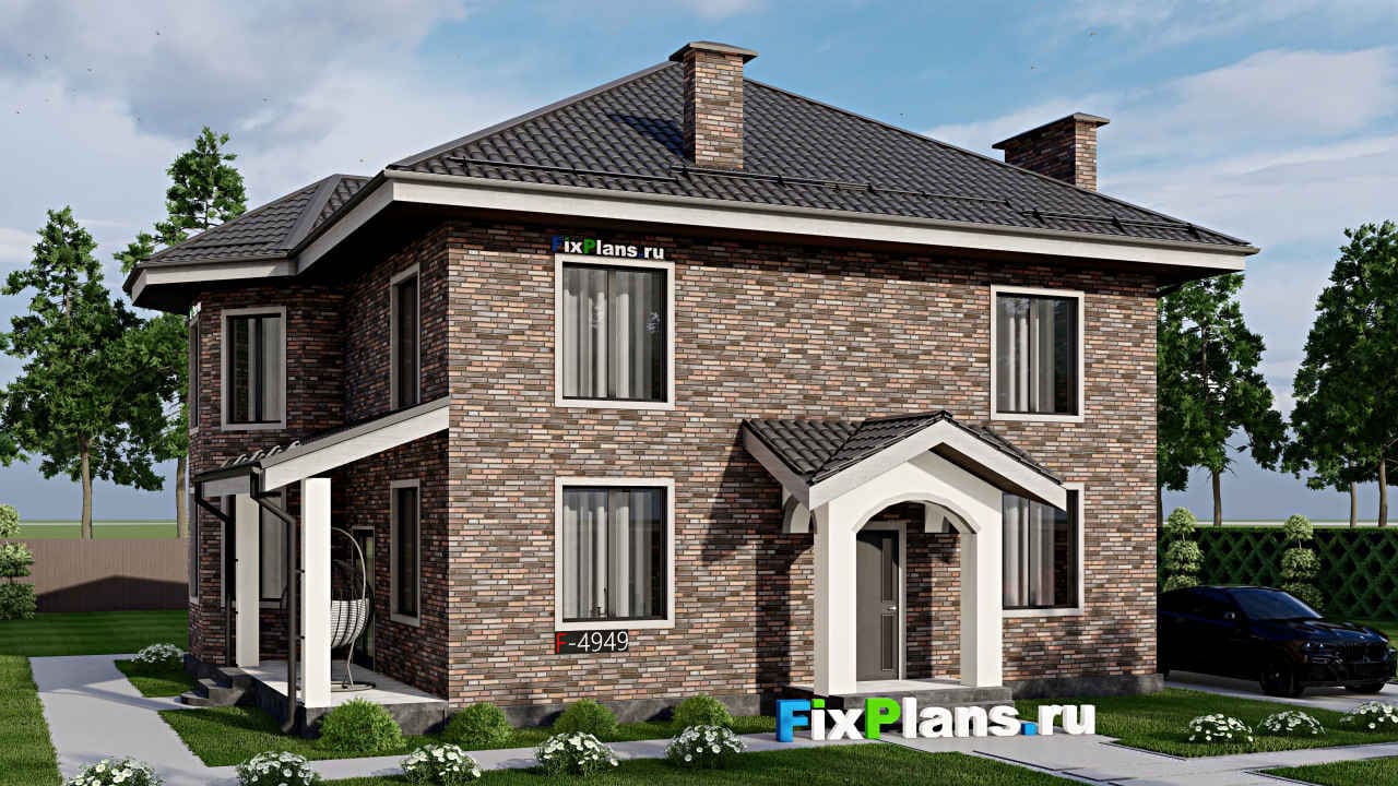 Двухэтажный дом F-4949 — фасад